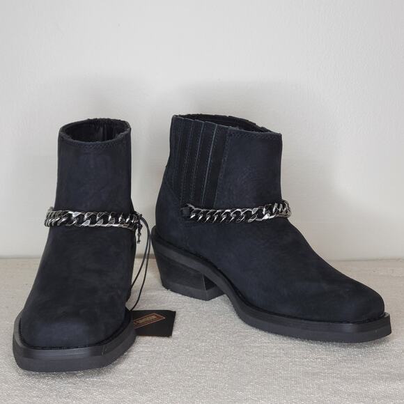 *NWT* HARLEY-DAVIDSON Korsen Chain Leather Ankle Boots Black Women's sz 6.5 - Picture 2 of 13